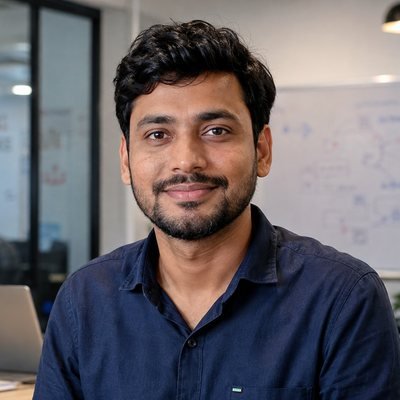 Puneet Das, in a navy shirt, photographed in the THECYBERHOST office