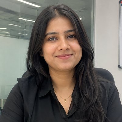 Saakshi Verma, in a black shirt, photographed in the THECYBERHOST office